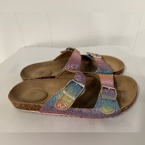 3/$25🎈Double Strap Glitter Slide Sandals Ombré Pink